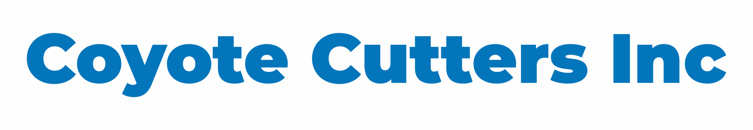 Coyote Cutters Inc logo Blue font